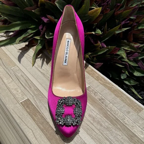 Manolo Blahnik Hangisi Women's Shoes Heels Brand New - Picture 11 of 14